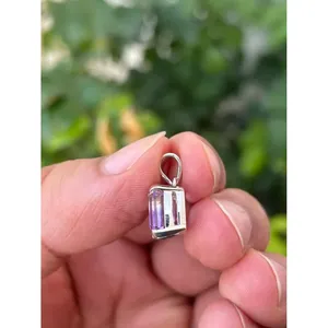 Collier pendentif en améthyste naturelle, argent sterling 925, bijoux en pierres précieuses faits à la main, fournisseur en gros OEM ODM - Product Image 2