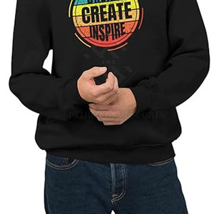 Sweat-shirts pour hommes personnalisés avec logo imprimé, en molleton uni, coupe classique, col rond, respirants et écologiques, pour l'hiver - Product Image 6