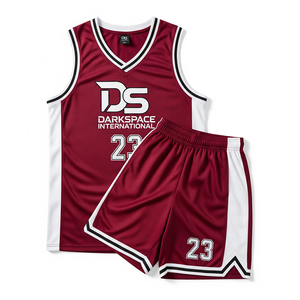 Uniforme de entrenamiento de baloncesto juvenil de poliéster Spandex de alta calidad para hombres, conjunto deportivo de alta intensidad personalizable, ropa de baloncesto - Product Image 1