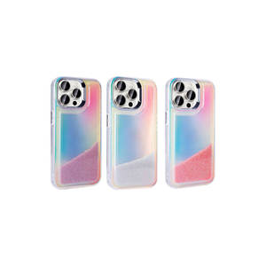 Luxury for Airbag Protective Case for iPhone 15 Pro Max Colorful <b>Bead</b> Design Transparent <b>Silicone</b> Cover Shockproof PC Material - Product Image 2