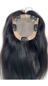 Extensiones de cabello humano virgen indio Base de seda natural de pelos orientales 100% Topper personalizable 8*6 5*5 Todos Los tamaños disponibles - Product Image 3