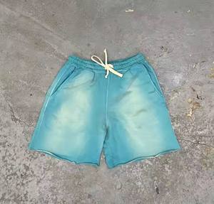 Nueva ropa de moda 100% algodón de gran tamaño lavado con ácido pantalones cortos para hombre ropa de moda cuello redondo en calidad de lujo con trabajo personalizado - Product Image 4