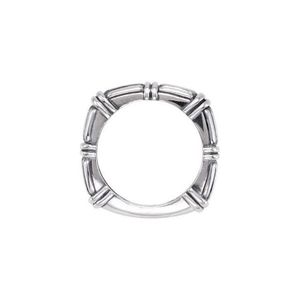 Stuller 14KY Stackable <b>Ring</b> 50934:102P Rhodium Plated Cushion Cut Diamond Statement <b>Couple</b> <b>Ring</b> for Everyday Wear - Product Image 2