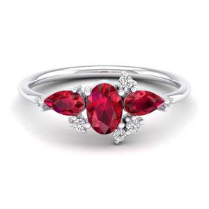 Anillo de Banda de Plata de Ley 925 Personalizado REYES con Moissanita Certificada por GRA, Fabricación de Joyería Fina con Piedras Preciosas de Rubí para Mujer - Product Image 5