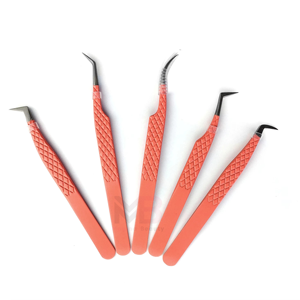 Pince à épiler de précision en acier inoxydable, légère, à prise en main confortable, emballage personnalisé, marque privée, pointe pointue, volume des cils - Product Image 1