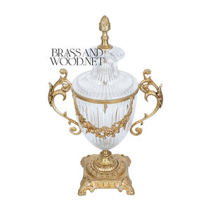 Urna Decorativa de Cristal y Oro de Lujo, Estilo Clásico Antiguo, Pieza de Decoración para el Hogar - Product Image 3