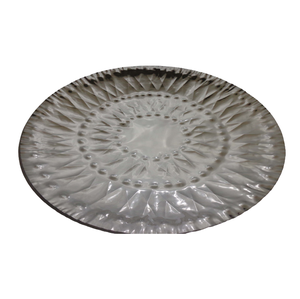 Nouvelle plaque de fer décorative couleur argent et gravure finition plat de Style classique pour le dîner assiette de service à la main - Product Image 3