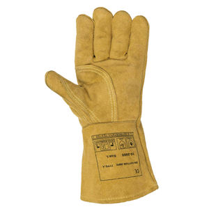Guantes de soldadura de cuero de grano de cuero de vaca resistentes y duraderos, guantes de cuero de seguridad de doble palma para uso diario de hombres - Product Image 5