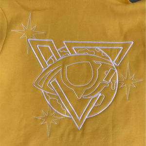 Pull à capuche jaune vieilli brodé avec logo personnalisé Streetwear vêtements d'hiver en éponge française pour hommes sweats à capuche à bords coupés - Product Image 3