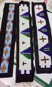 Parches hechos a mano con cuentas de roseta Sunburst azul, parches con cuentas de perlas, abalorios étnicos, parches artesanales nativos, bordado personalizado - Product Image 5