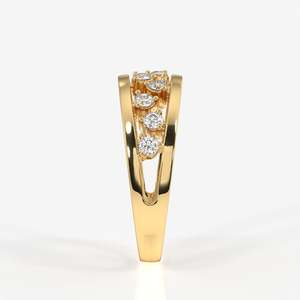 Bague élégante en or 18 carats avec diamant Moissanite, collection Floral Bliss - Product Image 3