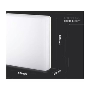 Plafoniera a LED quadrata 15W 100LM/W calda 3000K IP44 200x200x48mm alloggiamento bianco SKU-13909-illuminazione/plafoniera - Product Image 2