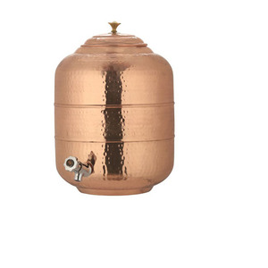 Dispensador de olla de tanque de almacenamiento de agua de cobre de alta calidad, tanque de agua fría de Metal de cobre, olla de agua potable impresa con esmalte - Product Image 6