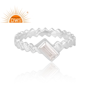 Nouvelle tendance Design en argent Sterling naturel Cz bague en pierres précieuses conception personnalisée bijoux pour femmes cadeau pour elle - Product Image 3