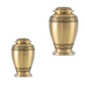 Suministro al por mayor de urna de metal chapada en latón para urnas de almacenamiento de cenizas conmemorativas funerarias de cremación - Product Image 2