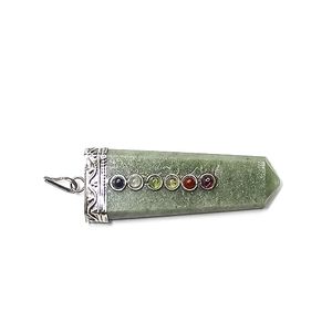 Colgantes de lápiz planos de Chakra de Aventurina verde Natural de alta calidad, piedras preciosas de venta rápida para regalo curativo - Product Image 2
