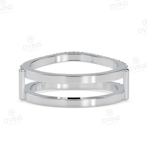 Anillo de compromiso y boda de platino de 14K de diseñador con diamantes de laboratorio VVS Anillos de diamantes elegantes para fiestas - Product Image 4