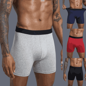 Calzoncillos bóxer sin costuras transpirables de tiro alto para hombre con logotipo personalizado, tejido de punto, diseño personalizado, muestra al por mayor - Product Image 3