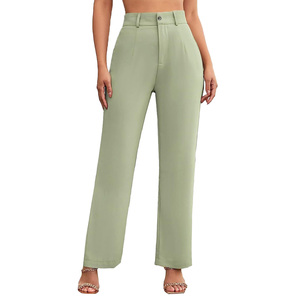 Pantalones Casuales de Corte Regular para Mujer, Transpirables, Ecológicos, de Secado Rápido, Cintura Alta, Material Ligero, Perfectos - Product Image 6