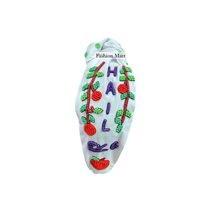 Diadema con cuentas de granizo y manzana superior Declaración de moda festiva para cualquier ocasión - Product Image 1