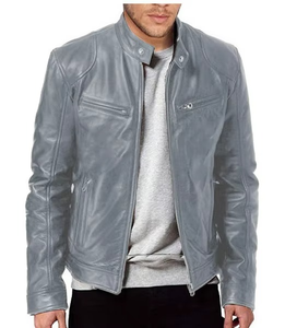 Chaqueta de Cuero Sintético para Hombre, Diseño Nuevo, Estilo Motero, Ajustada, con Cierre, Transpirable, Resistente al Viento e Impermeable, para Otoño e Invierno - Product Image 3