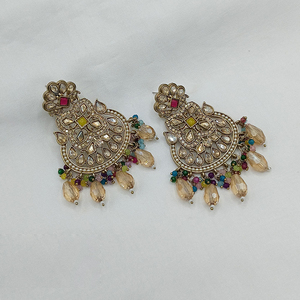 ต่างหูห้อยคริสตัลและลูกปัดชุบทองแนวชนเผ่าทันสมัยเครื่องประดับที่โดดเด่นสำหรับงานแต่งงานและงานรื่นเริง - Product Image 6