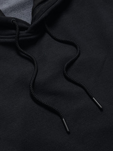 Sweat-shirt à capuche noir surdimensionné en coton 100% de qualité supérieure, fabrication de sweats-shirts vierges par Ako - Product Image 4