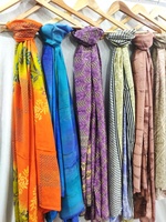 Bufanda de Saree de crepé de la mejor calidad, ropa de playa ligera, chal envolvente para Bikini, hecho a mano Sarong, 100%
