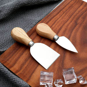 Juego de cuchillos de cocina de queso con mango de madera de 4 piezas al por mayor juegos de cuchillos de queso de acero inoxidable - Product Image 6