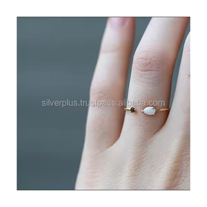 แหวนเปิดแข็งทอง14K สำหรับงานหมั้น - Product Image 4