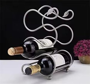 Estante de botellas de vino de Metal con acabado negro de diseño único para artículos de Bar, uso doméstico y hotelero, soporte para botella de vino de champán - Product Image 2