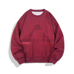 Nuevo diseño de sudaderas con diamantes de imitación de la mejor calidad MOQ bajo precio al por mayor sudaderas con diamantes de imitación para hombres - Product Image 2