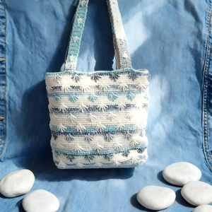 Sac à bandoulière en crochet fait main, rayé et texturé, personnalisable, pour usage quotidien décontracté, pour femmes - Vente chaude en gros - Product Image 2