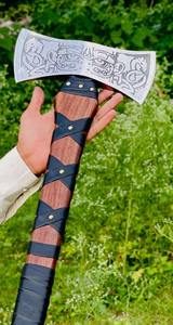 Steel Craft International NM Edge Damascus Steel <b>Viking</b> Double <b>Axe</b> Head High Quality Wooden Handle Camping Hunting - Product Image 2