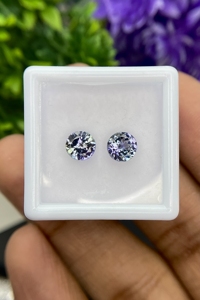Par de lupas de forma redonda de tanzanita bicolor rara, piedra preciosa de zoisita limpia para hacer joyas, piedras preciosas sueltas a precio competitivo - Product Image 4
