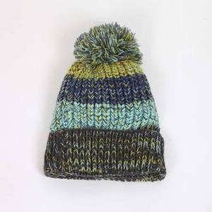 Venta al por mayor de alta calidad de Jacquard de punto Gorras de invierno con diseño puño con logotipo personalizado Beanie Cap para la venta - Product Image 4