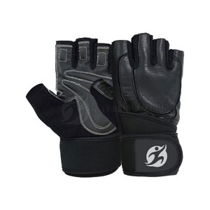 Unisex Black Leather Sport Weight <b>Lifting</b> <b>Gloves</b> Anti-Slip Workout Gym Fitness Training <b>Gloves</b> - Product Image 1