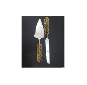 Hot <b>Sale</b> Steel <b>Cake</b> Knife and Server Set <b>for</b> Bread <b>Cake</b> With Brass wings Handle Design Piece With <b>Sale</b> Product - Product Image 1