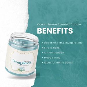 Premium Ocean Breeze Scented Candle With Soft Glow Ideal For Gifts Relaxation Stress Relief And <b>Beautiful</b> Decoration From India - Product Image 2