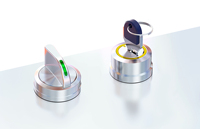 Bouton de clé série RY22SA1Y1-YF/A/2 Clé éclairée à courant élevé 15A avec bords métalliques à connexion rapide Niveau IP65