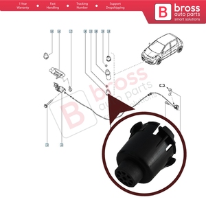 Soporte de ajuste para capó de motor BSP974, tope de goma tipo cuña 8200766953 para Clio MK3 - Product Image 5