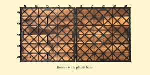 Azulejo de cubierta de Patio de madera de Acacia antideslizante moderno 15 listones tipo entrelazado impermeable uso interior exterior balcón jardín - Product Image 4