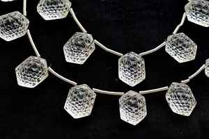 10 Piezas de Cuentas de Cristal de Cuarzo Transparente Talladas en Hexágono, Grado AAA+, para Fabricación de Joyería, Manualidades, 16x12x8 15x11.5x8 MM - Product Image 3