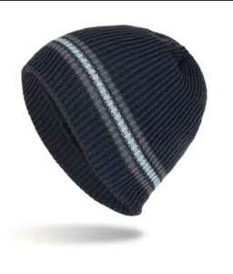 Gorro de lana a rayas de colores a la moda para hombre, gorro de punto cálido para exteriores de otoño e invierno - Product Image 4