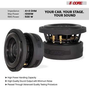 Subwoofer de 5 Núcleos y 6.5 Pulgadas, Doble Bobina de 4 Ohmios, 1000W Máx., Altavoz de Audio para Auto, Repuesto, Subwoofer - Product Image 6