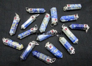 Pendentif crayon Lapis Lazuli Cap avec grenat Cab - Product Image 4