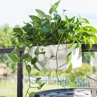 Jardinière rectangulaire moderne en plastique PP émaillé pour balcon nordique, durable, auto-arrosante, pour légumes et fleurs
