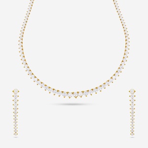 92.5 Silver <b>Necklace</b> with Diamond 185727 for Wedding Occasions - Product Image 1