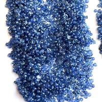 Perles lisses en saphir bleu de Birmanie naturel, très demandées, 2-4 mm, saphir non chauffé, traitement Hon, pierres précieuses en vrac, perles percées