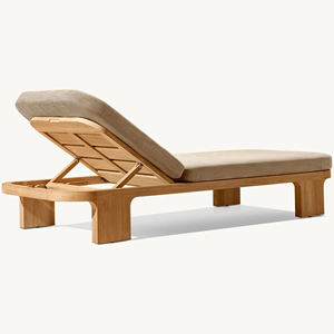 Tumbona Moderna de Madera de Teca para Exteriores, Resistente a los Rayos UV, Madera Maciza Impermeable, Duradera, con Cojín para Uso en Hoteles - Trelica - Product Image 4
